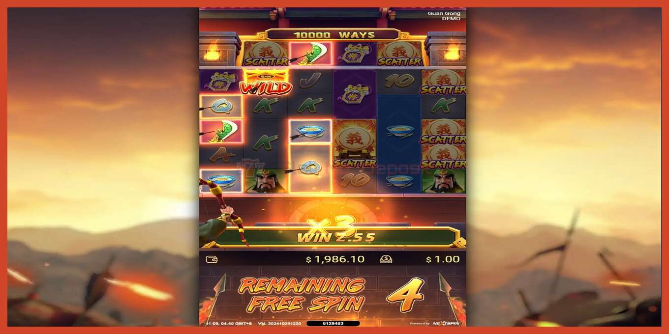 Slot screenshot: Legend of Guan Gong no deposit, number - 4