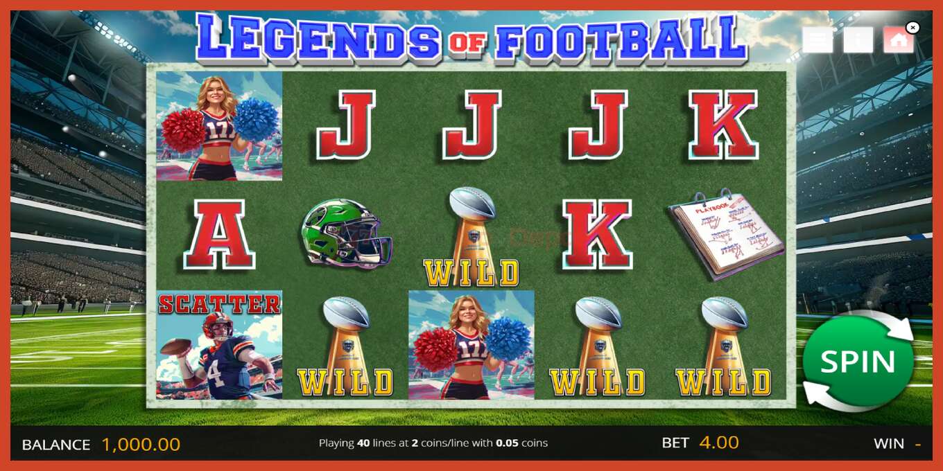 Slot screenshot: Legends of Football no deposit, number - 1