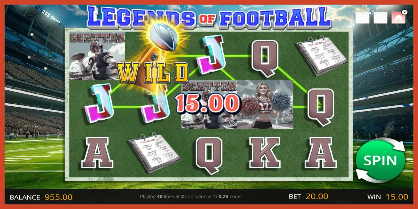 Slot screenshot: Legends of Football no deposit, number - 2