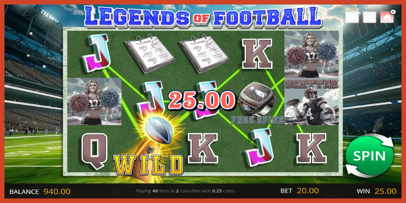 Slot screenshot: Legends of Football no deposit, number - 3