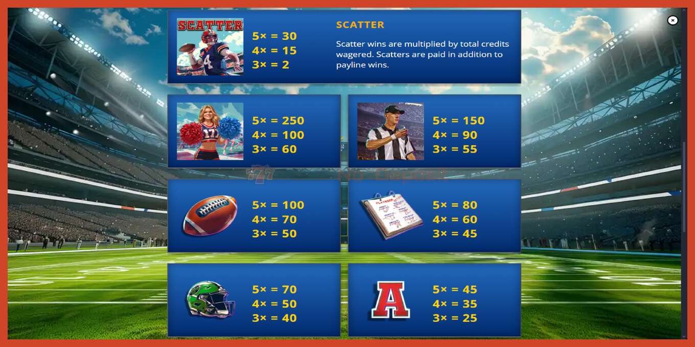 Slot screenshot: Legends of Football no deposit, number - 6