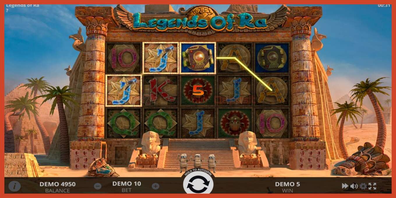 Slot screenshot: Legends of Ra no deposit, number - 3