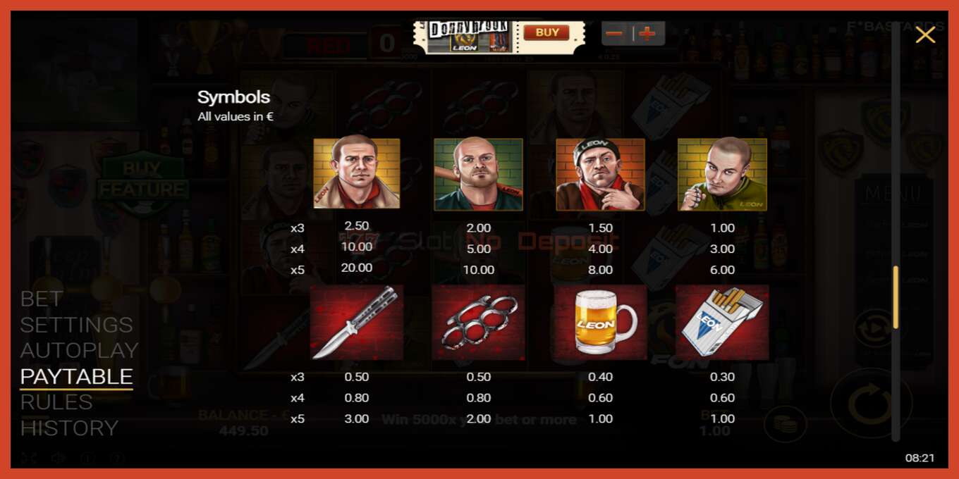 Slot screenshot: Leon Hooligans no deposit, number - 6