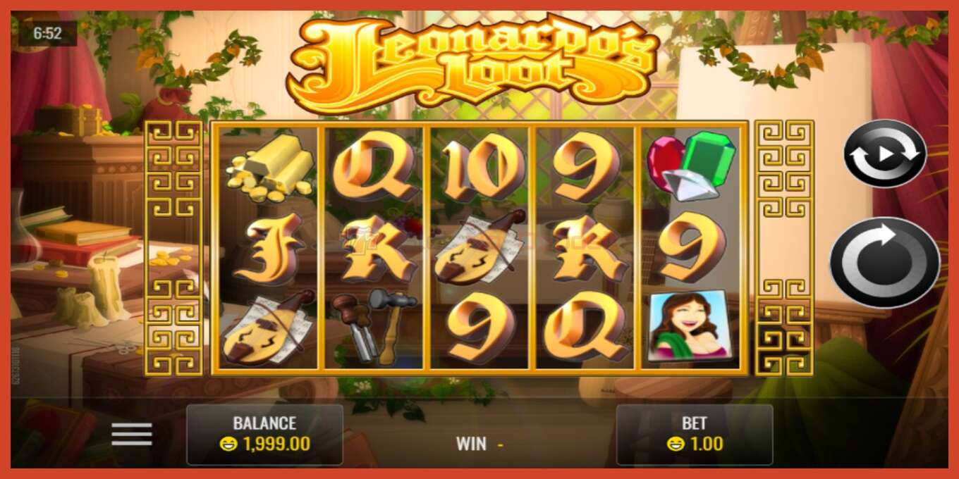 Slot screenshot: Leonardo’s Loot no deposit, number - 1