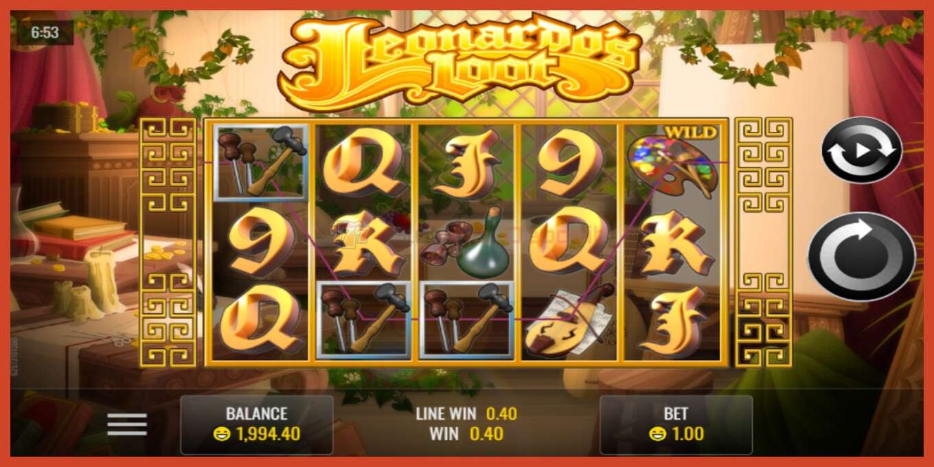 Slot screenshot: Leonardo’s Loot no deposit, number - 2