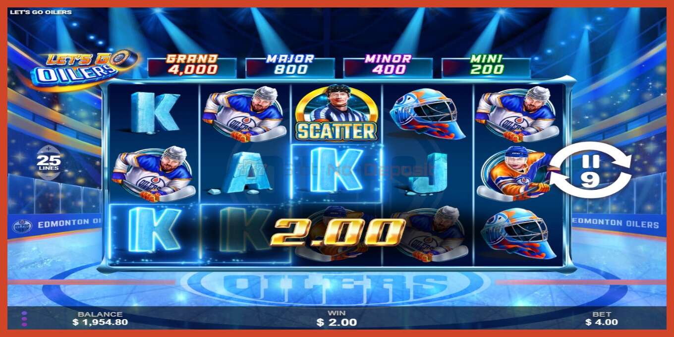 Slot screenshot: Lets Go Oilers no deposit, number - 4