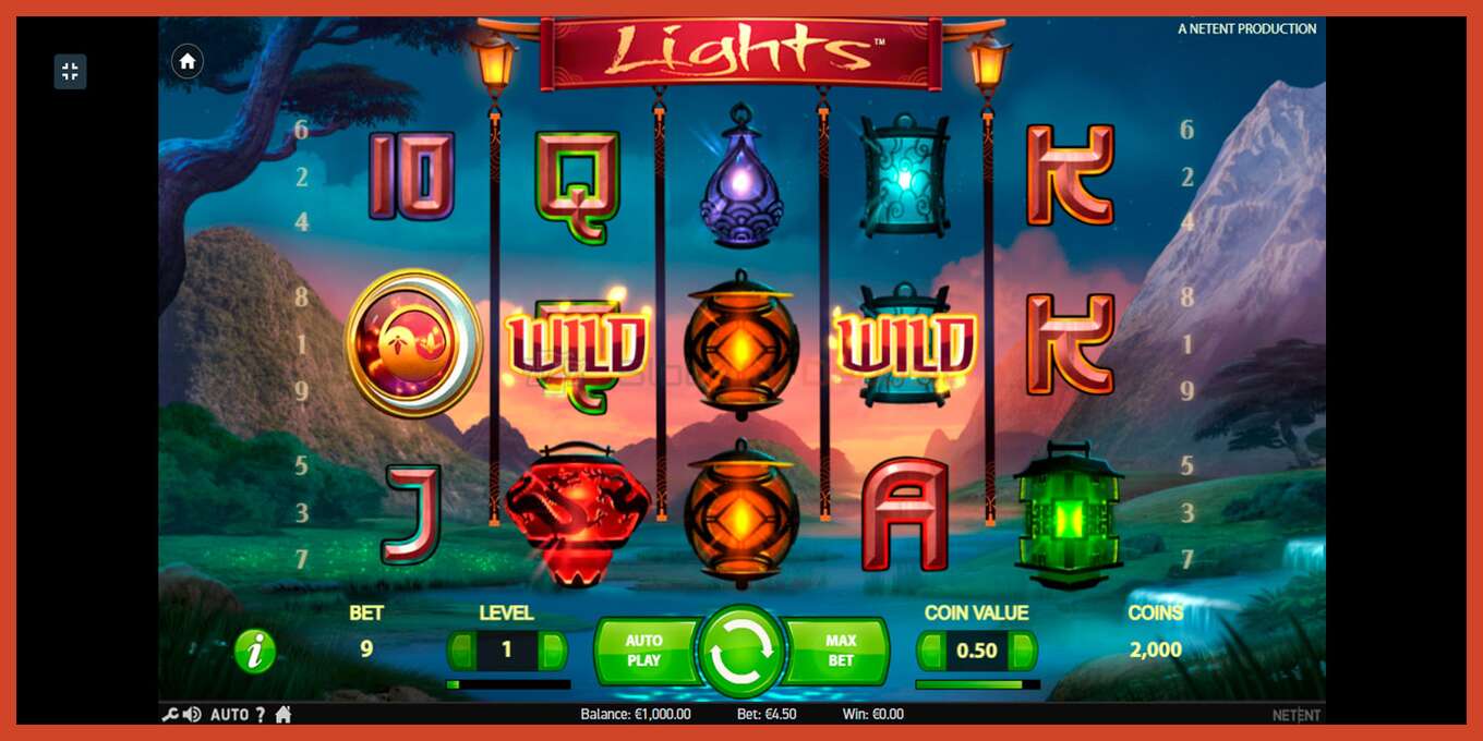 Slot screenshot: Lights no deposit, number - 1