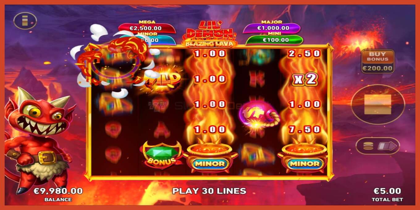 Slot screenshot: Lil Demon Blazing Lava no deposit, number - 2