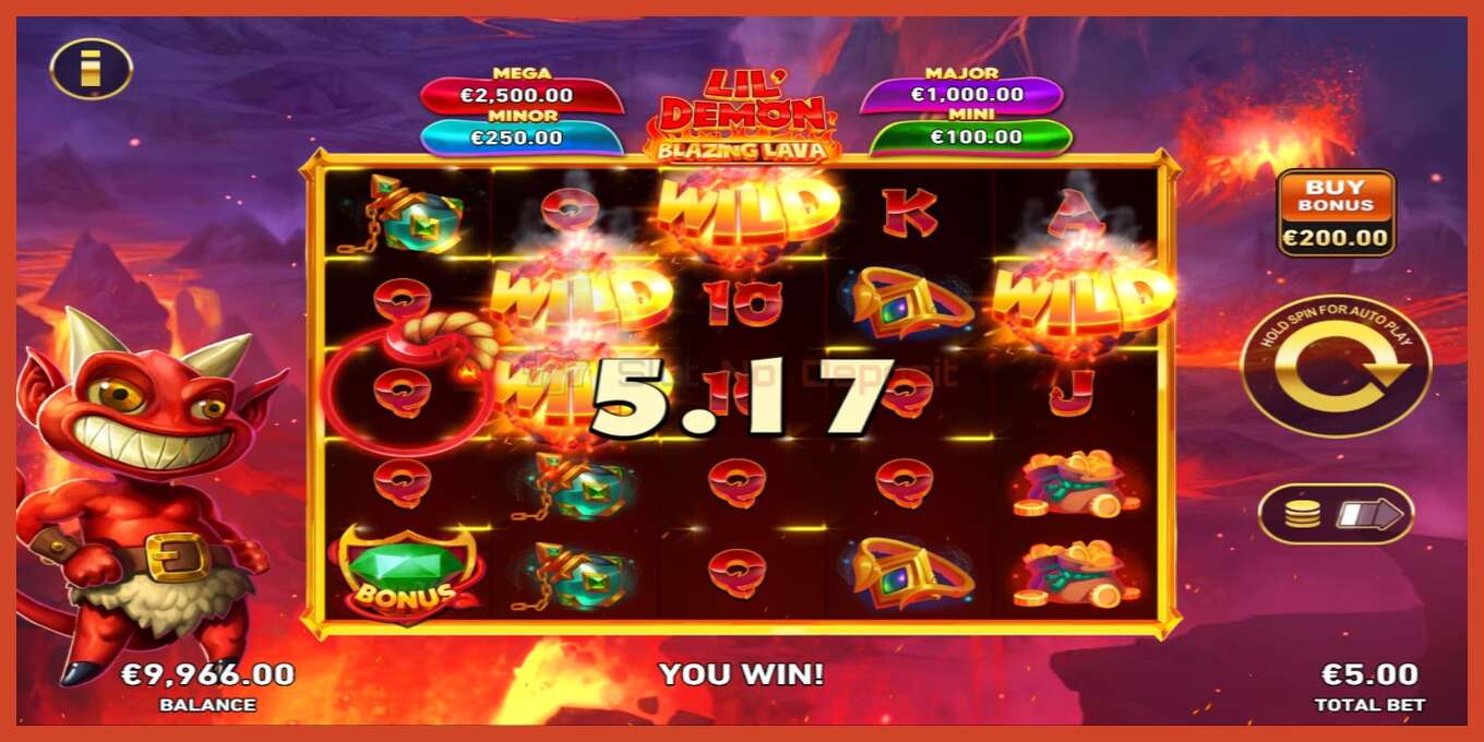 Slot screenshot: Lil Demon Blazing Lava no deposit, number - 3