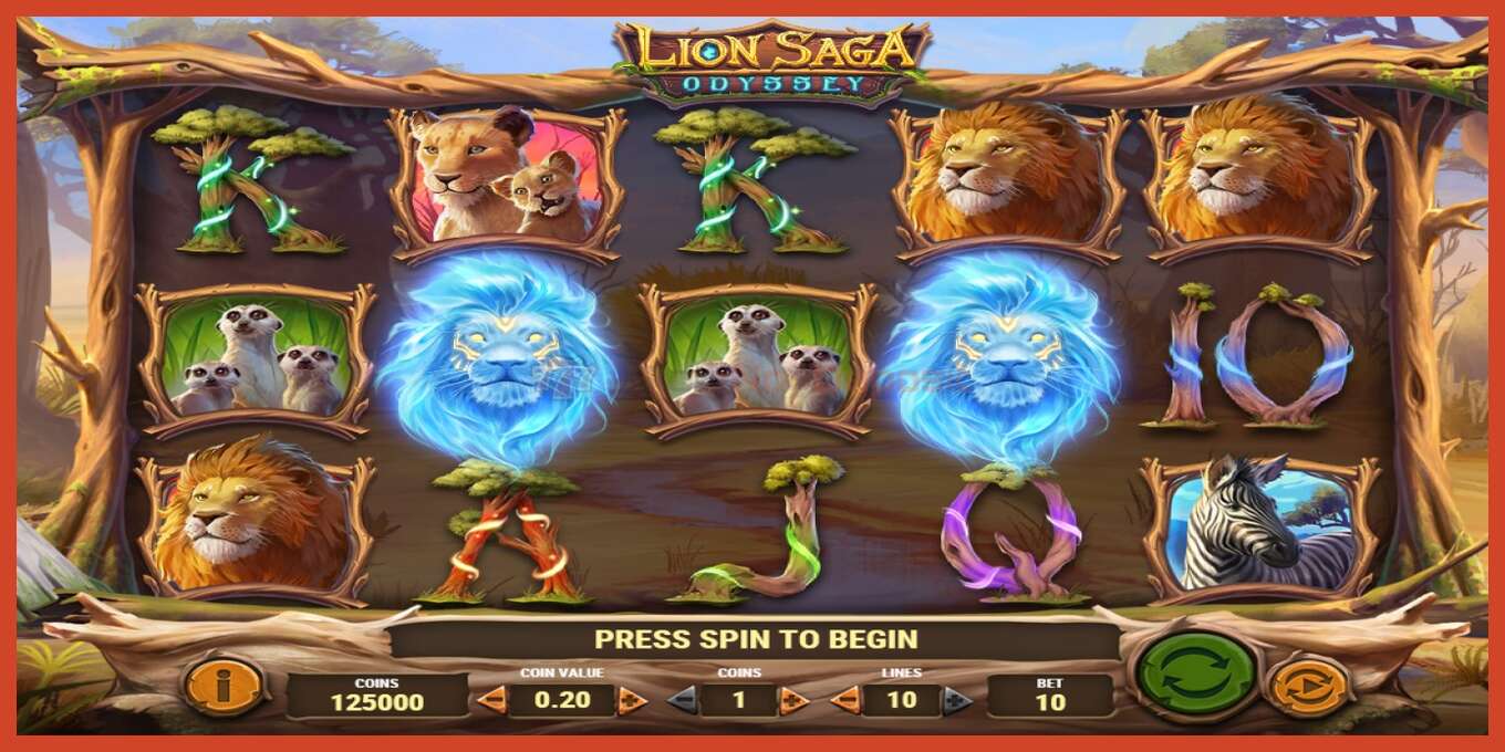 Slot screenshot: Lion Saga Odyssey no deposit, number - 1