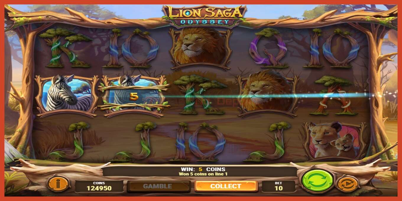 Slot screenshot: Lion Saga Odyssey no deposit, number - 2