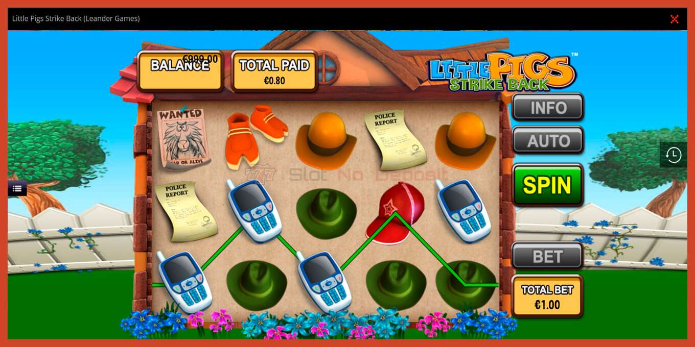 Slot screenshot: Little Pigs Strike Back no deposit, number - 2