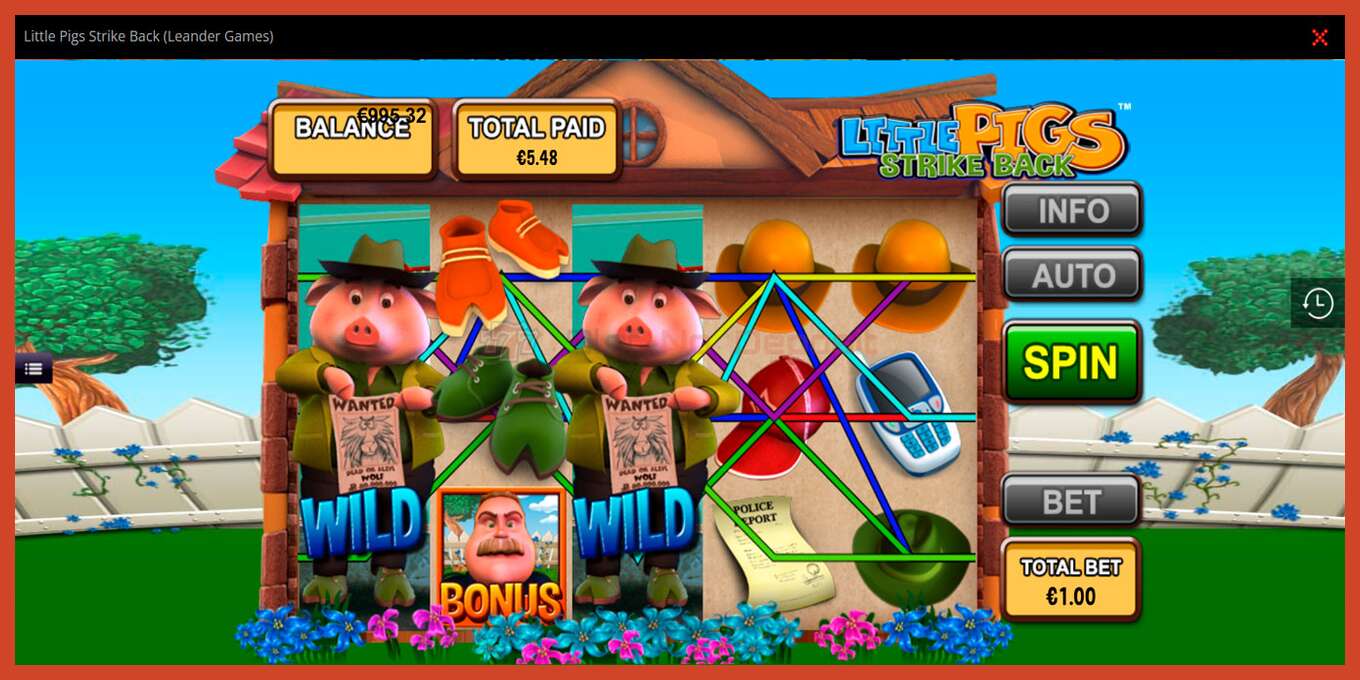 Slot screenshot: Little Pigs Strike Back no deposit, number - 5