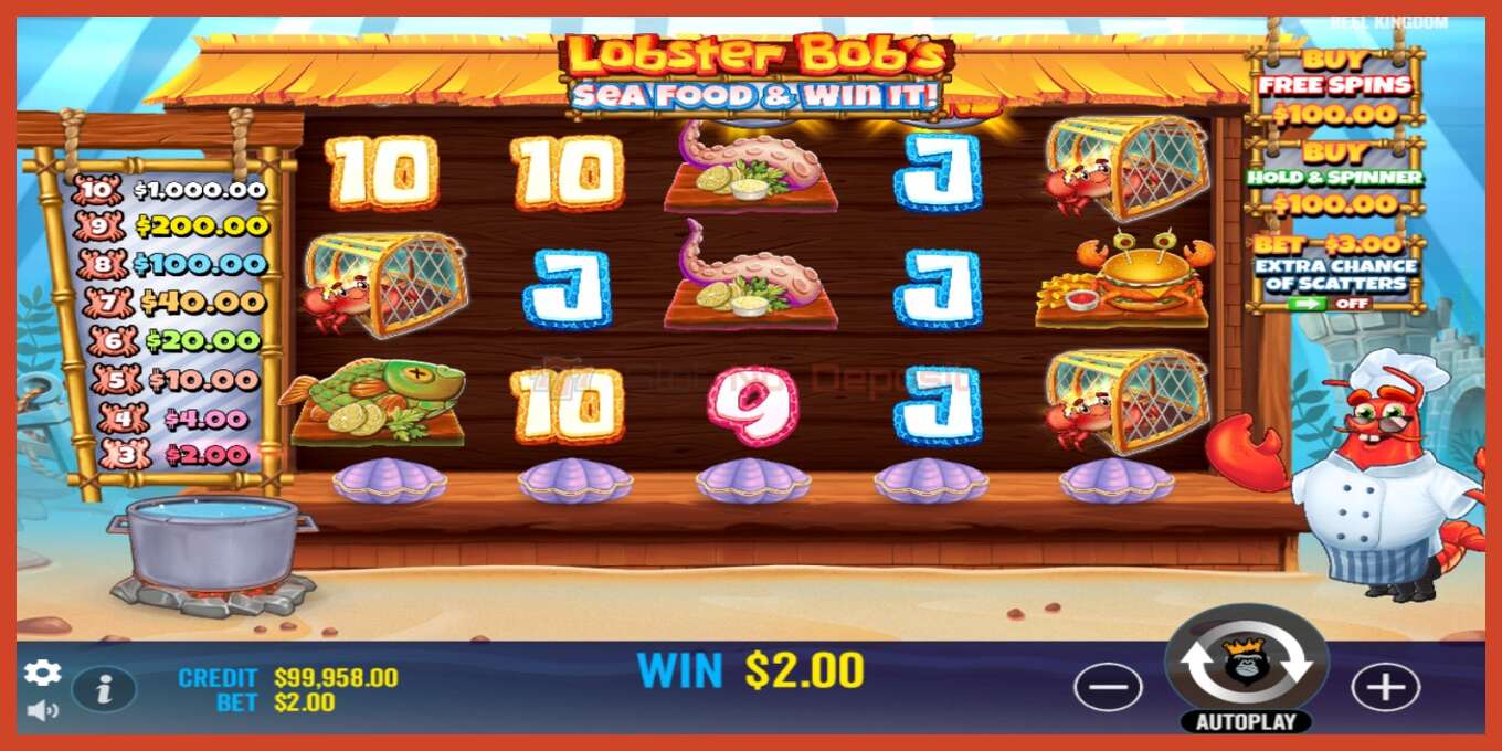 老虎机截图: Lobster Bobs Sea Food & Win It 没有押金, 数字 - 3