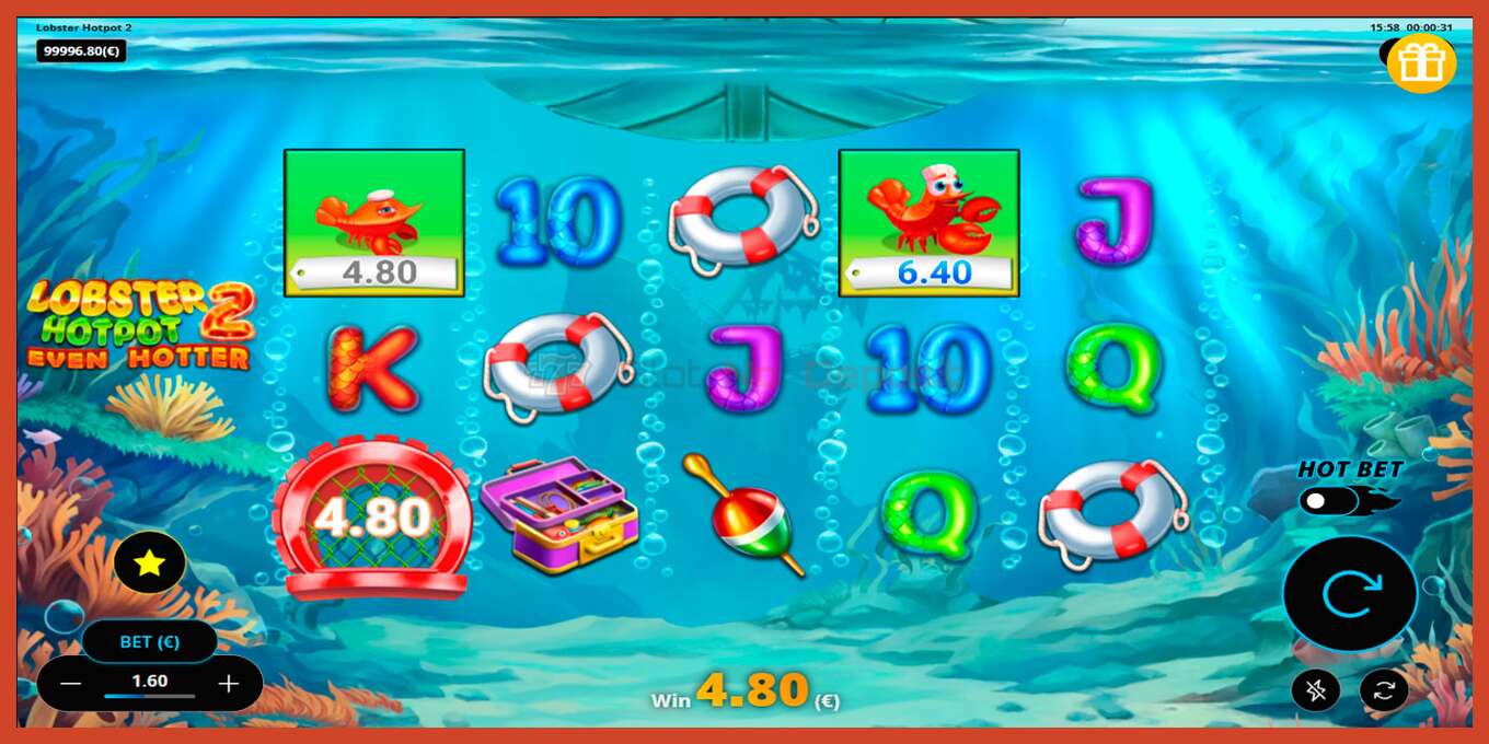 Slot screenshot: Lobster Hotpot 2 Even Hotter no deposit, number - 2