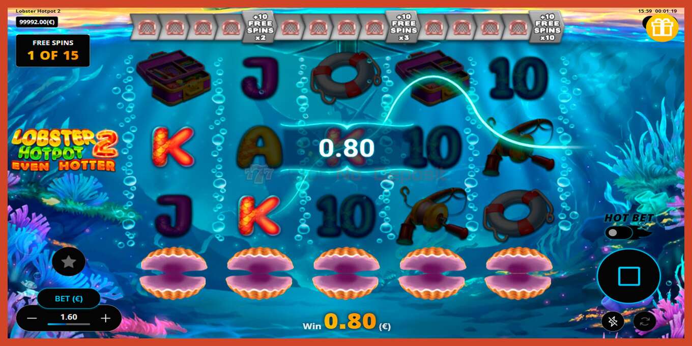 Slot screenshot: Lobster Hotpot 2 Even Hotter no deposit, number - 5