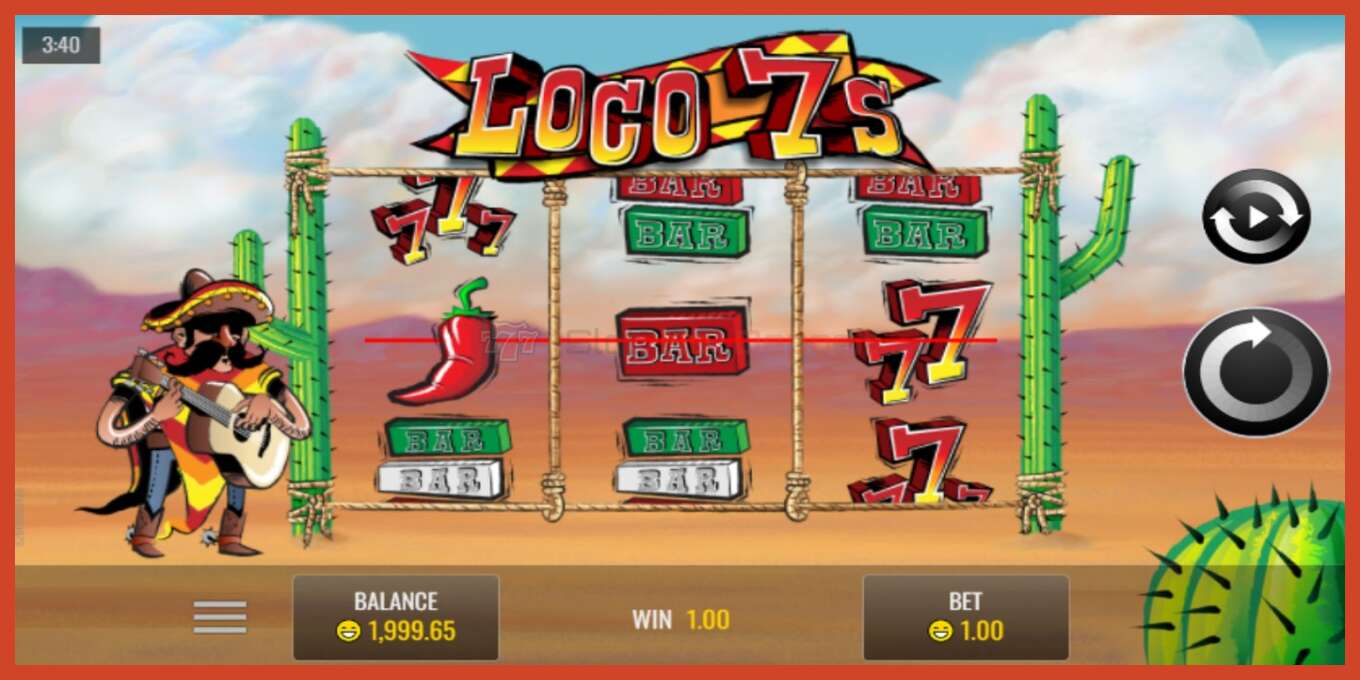 Slot screenshot: Loco 7s no deposit, number - 1