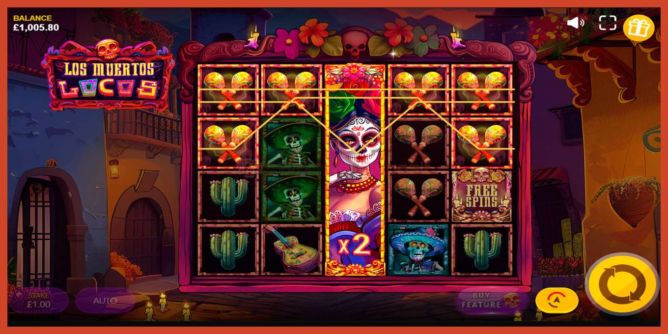 Tangkapan skrin slot: Los Muertos Locos tiada deposit, nombor - 3