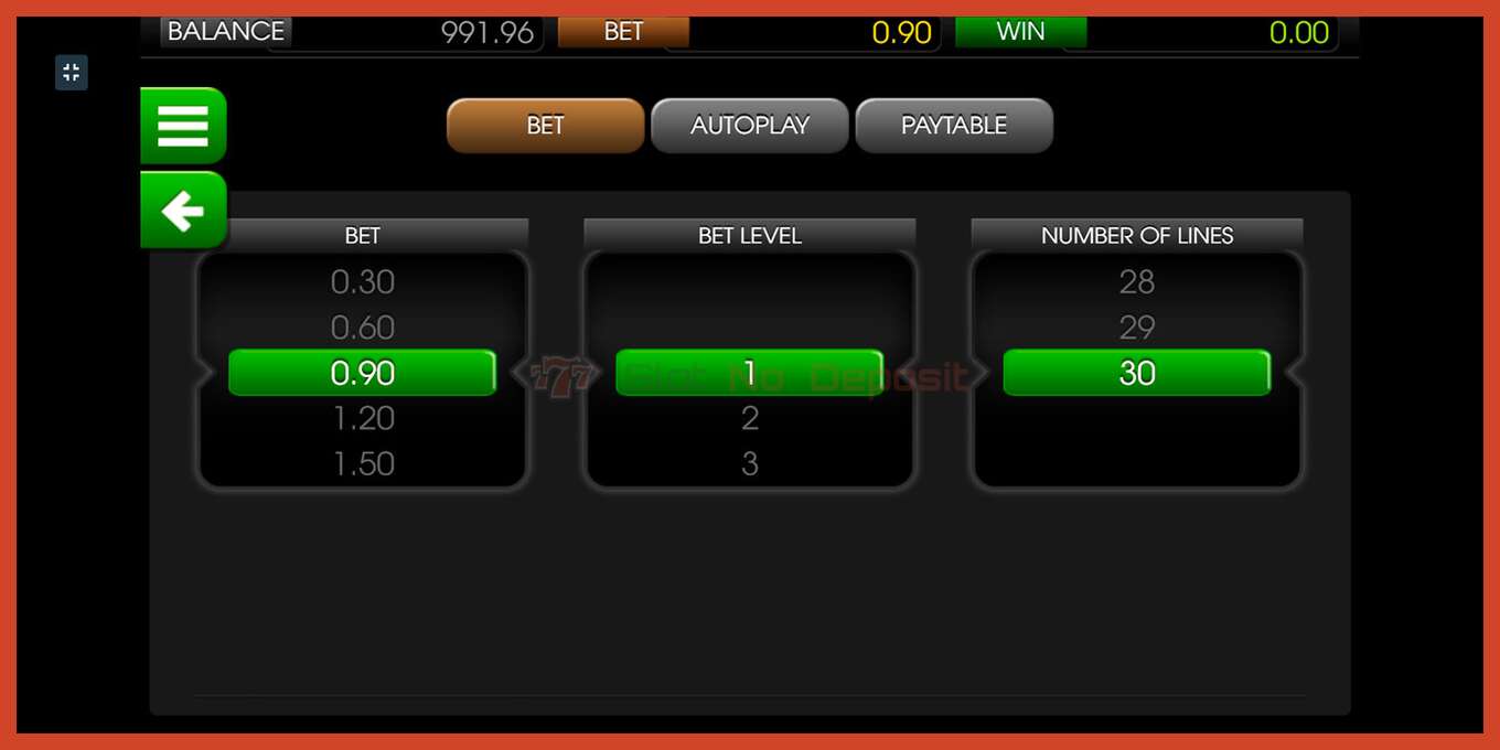 Slot screenshot: Lost no deposit, number - 10