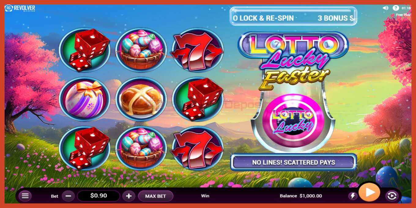 ສະລັອດຕິງ screenshot: Lotto Lucky Easter ບໍ່ມີເງິນຝາກ, ເລກ - 1