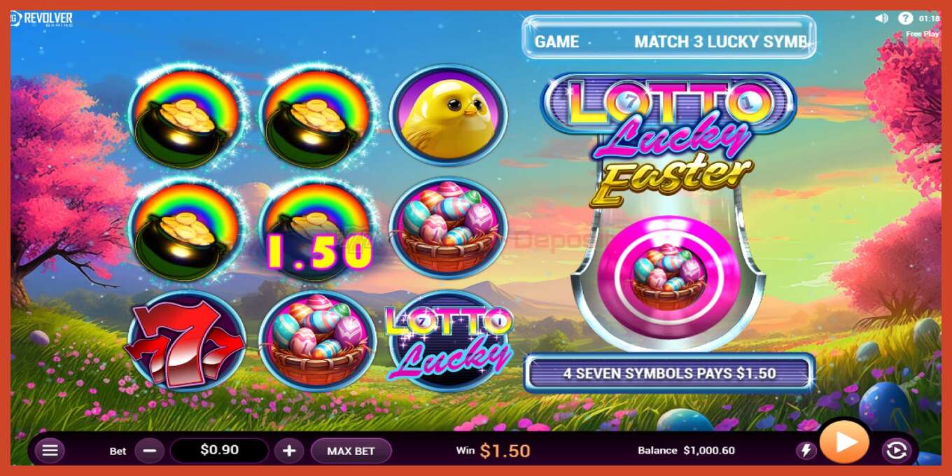 ສະລັອດຕິງ screenshot: Lotto Lucky Easter ບໍ່ມີເງິນຝາກ, ເລກ - 2