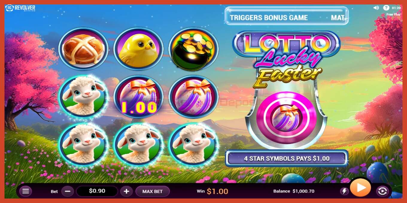 ສະລັອດຕິງ screenshot: Lotto Lucky Easter ບໍ່ມີເງິນຝາກ, ເລກ - 3