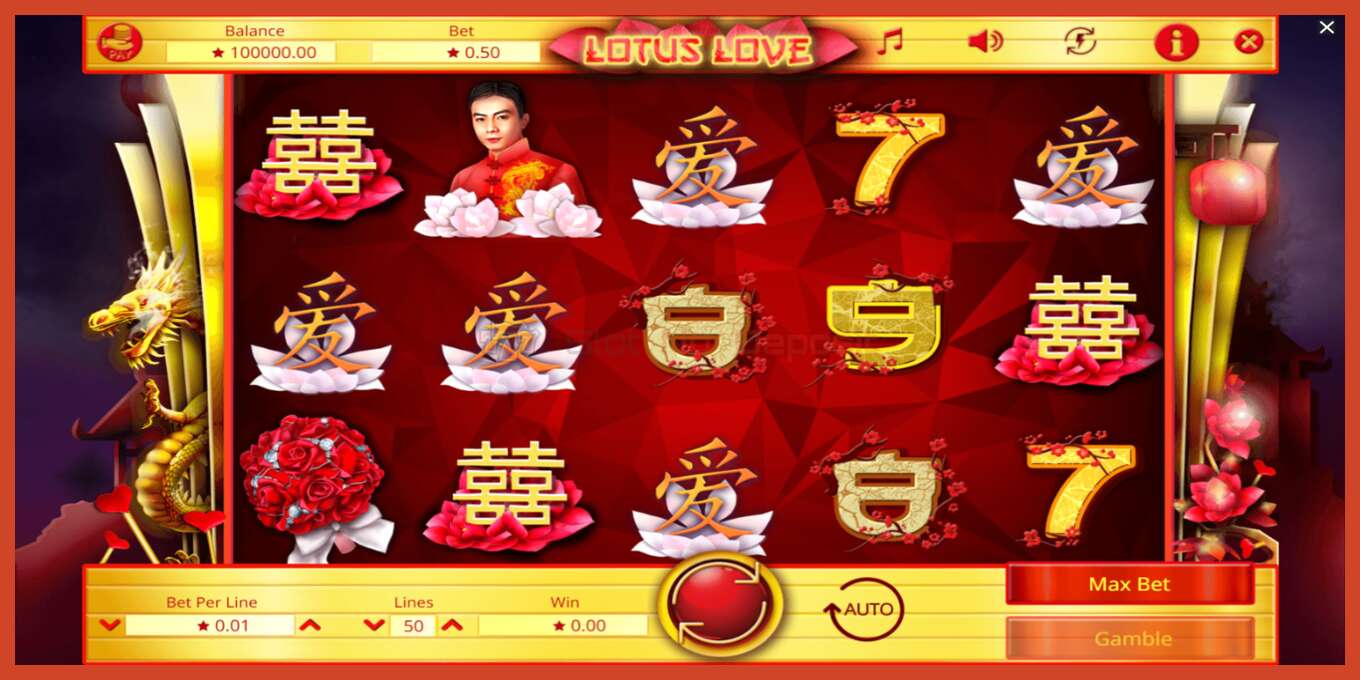 Slot screenshot: Lotus Love no deposit, number - 2