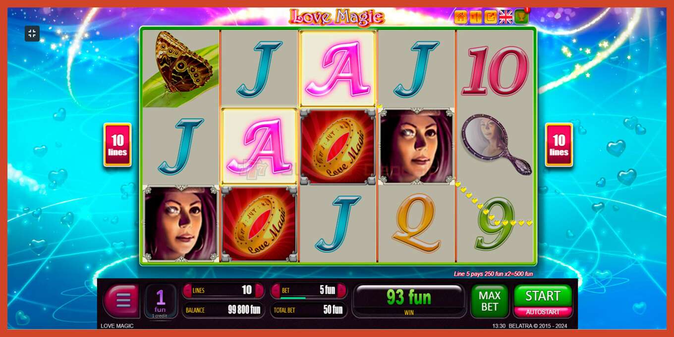 Slot screenshot: Love Magic no deposit, number - 2