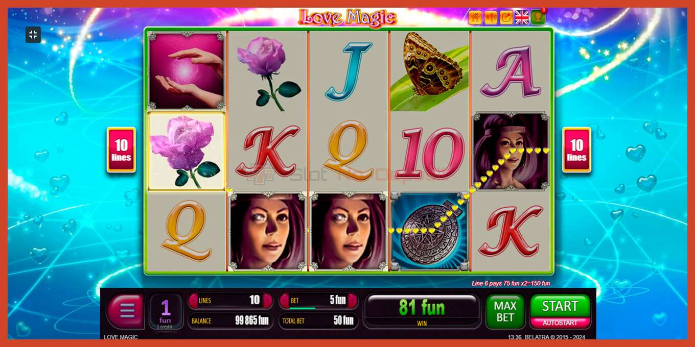 Slot screenshot: Love Magic no deposit, number - 10