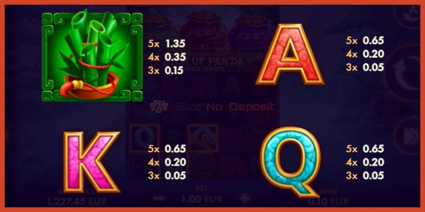 Tangkapan layar slot: Luck of Panda Bonus Combo tidak ada setoran, nomor - 5