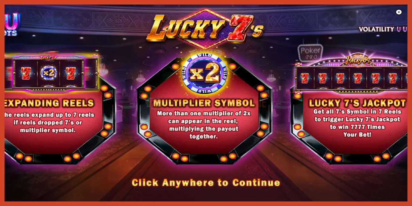 Slot screenshot: Lucky 7s no deposit, number - 1