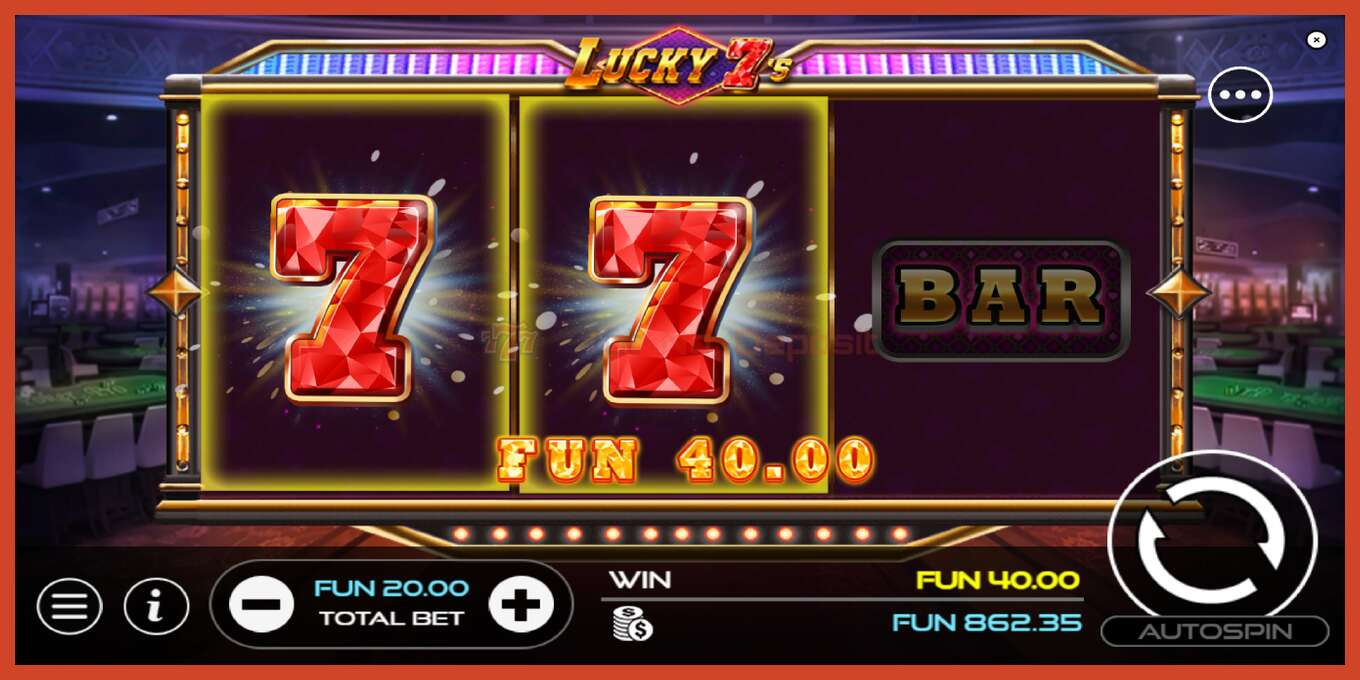 Slot screenshot: Lucky 7s no deposit, number - 3