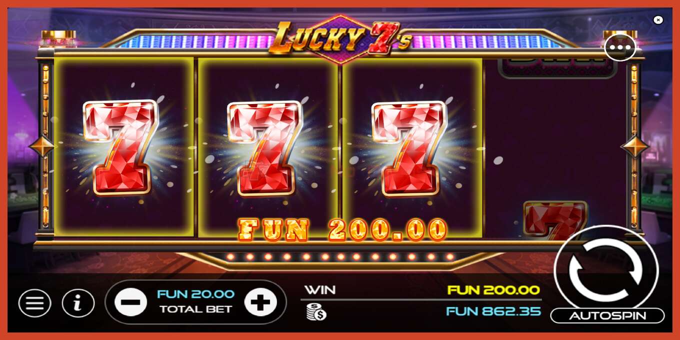 Slot screenshot: Lucky 7s no deposit, number - 4