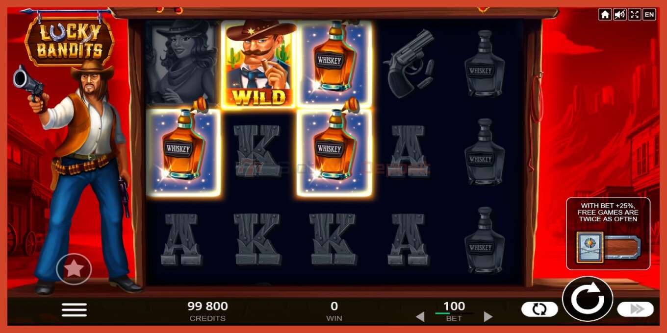 Slot screenshot: Lucky Bandits no deposit, number - 2