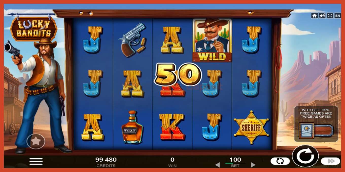 Slot screenshot: Lucky Bandits no deposit, number - 3