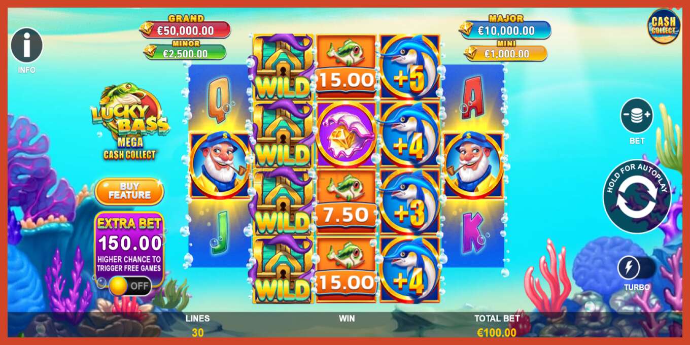 Slot screenshot: Lucky Bass Mega Cash Collect no deposit, number - 2