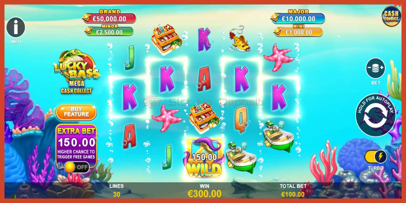 Slot screenshot: Lucky Bass Mega Cash Collect no deposit, number - 3