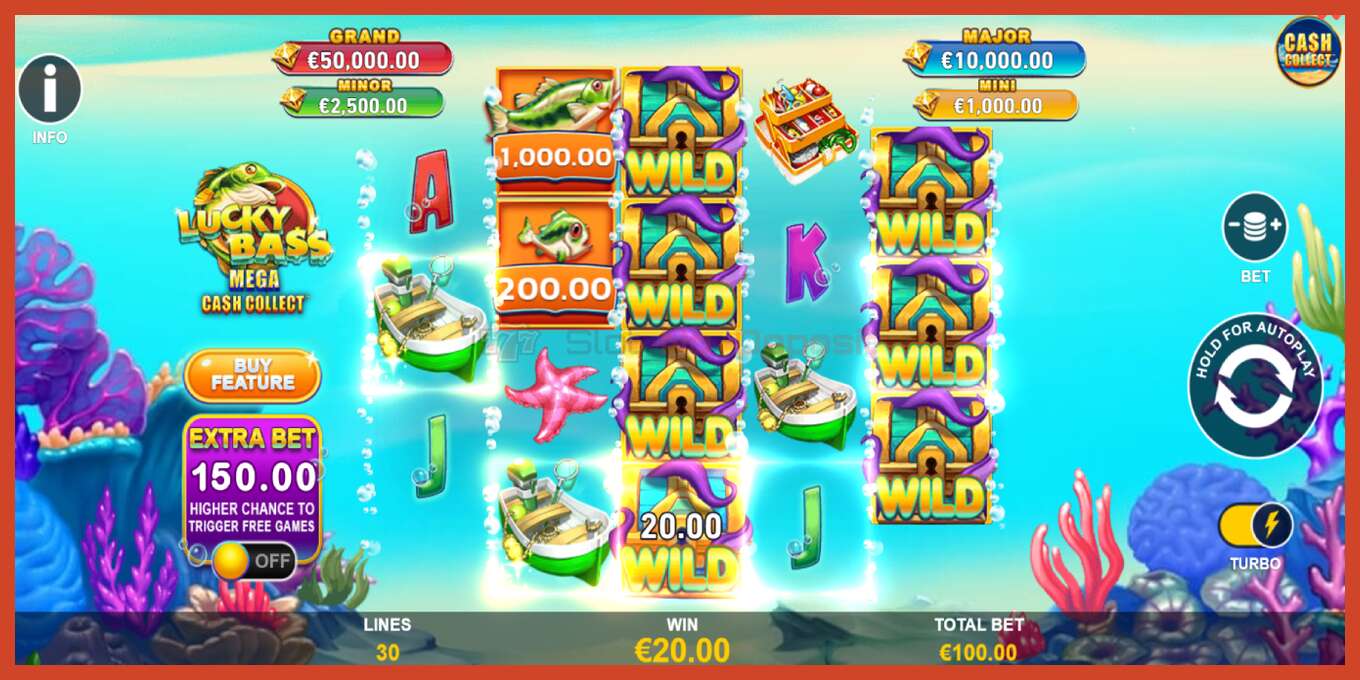 Slot screenshot: Lucky Bass Mega Cash Collect no deposit, number - 4