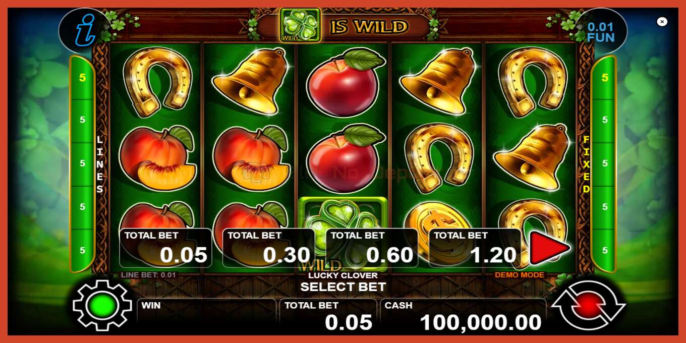 Slot screenshot: Lucky Clover no deposit, number - 1