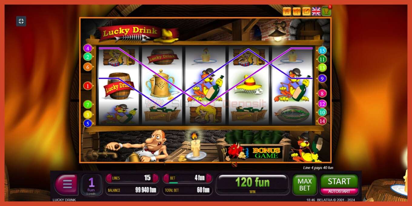 Slot screenshot: Lucky Drink no deposit, number - 2