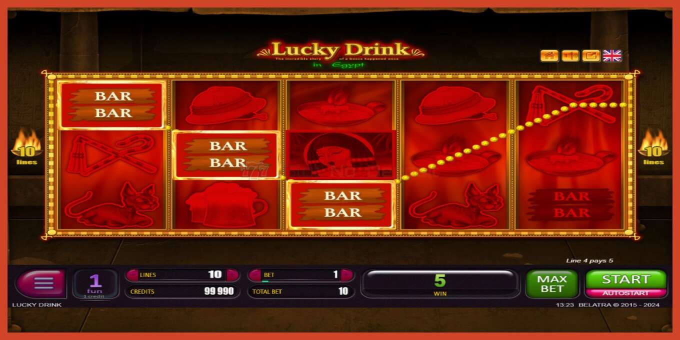 Slot screenshot: Lucky Drink In Egypt no deposit, number - 2