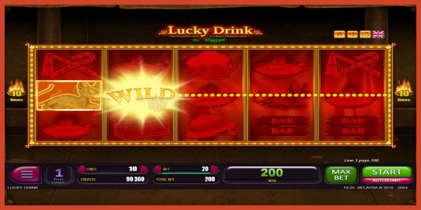 Slot screenshot: Lucky Drink In Egypt no deposit, number - 4