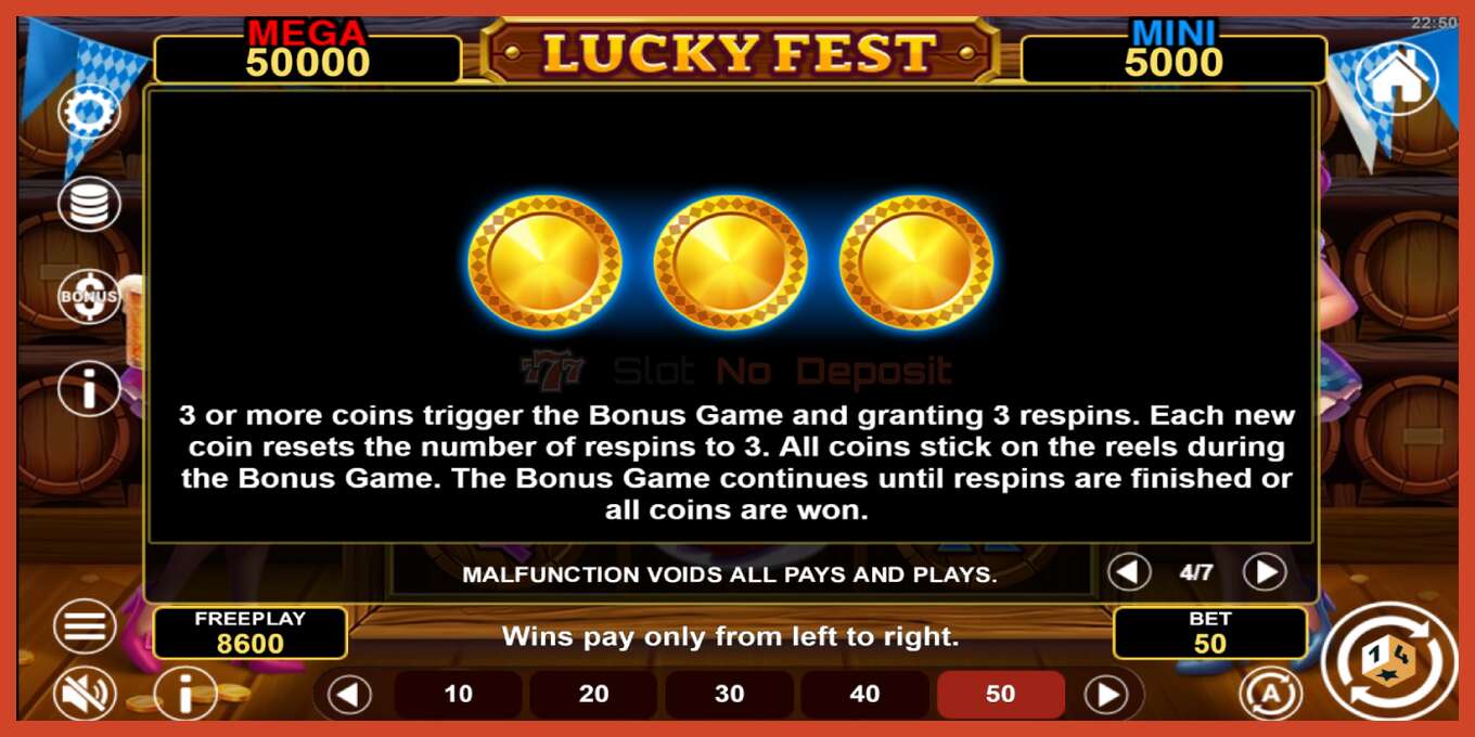 Slot screenshot: Lucky Fest Hold & Win bez depozita, broj - 7