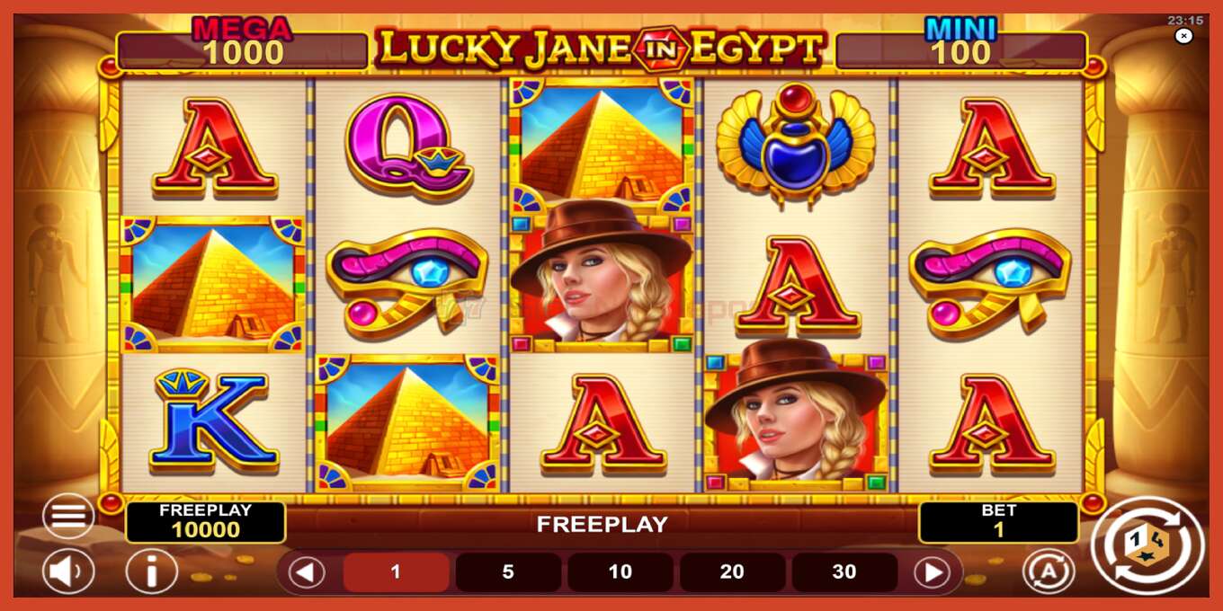 Lizdų ekrano kopija: Lucky Jane in Egypt Hold & Win jokio užstato, numerį - 2