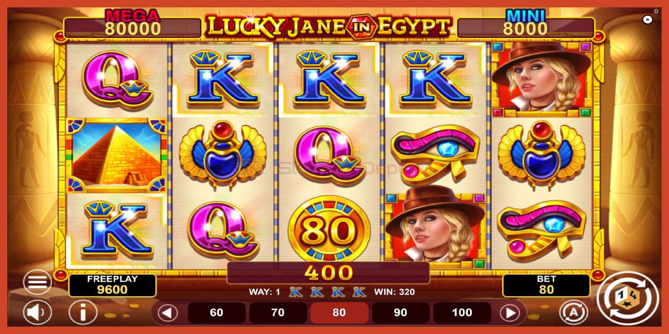 Lizdų ekrano kopija: Lucky Jane in Egypt Hold & Win jokio užstato, numerį - 3