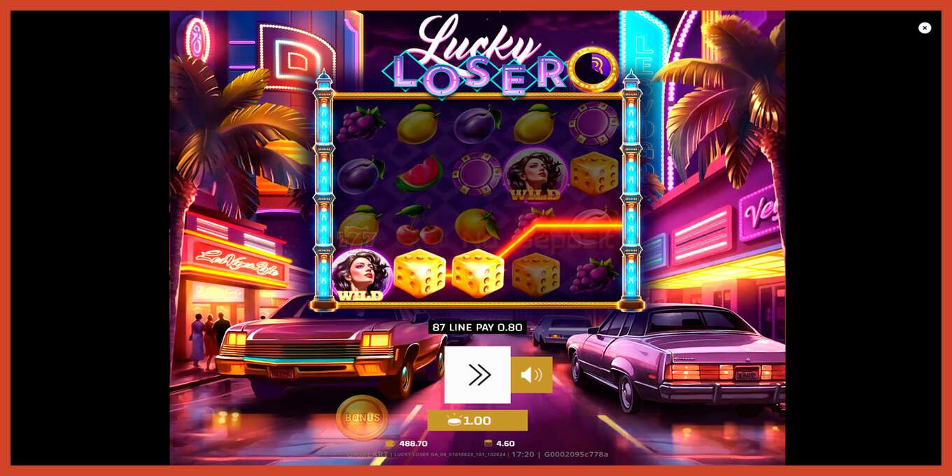 Слика од екранот на слотот: Lucky Loser без депозит, број - 4