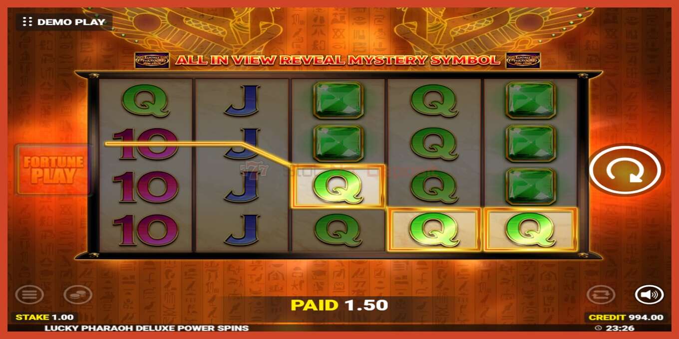 Slot screenshot: Lucky Pharaoh Deluxe Fortune Play no deposit, number - 3