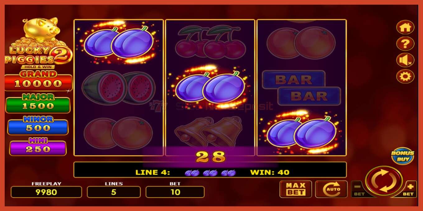 Slot screenshot: Lucky Piggies 2 Hold & Win bez depozita, broj - 2