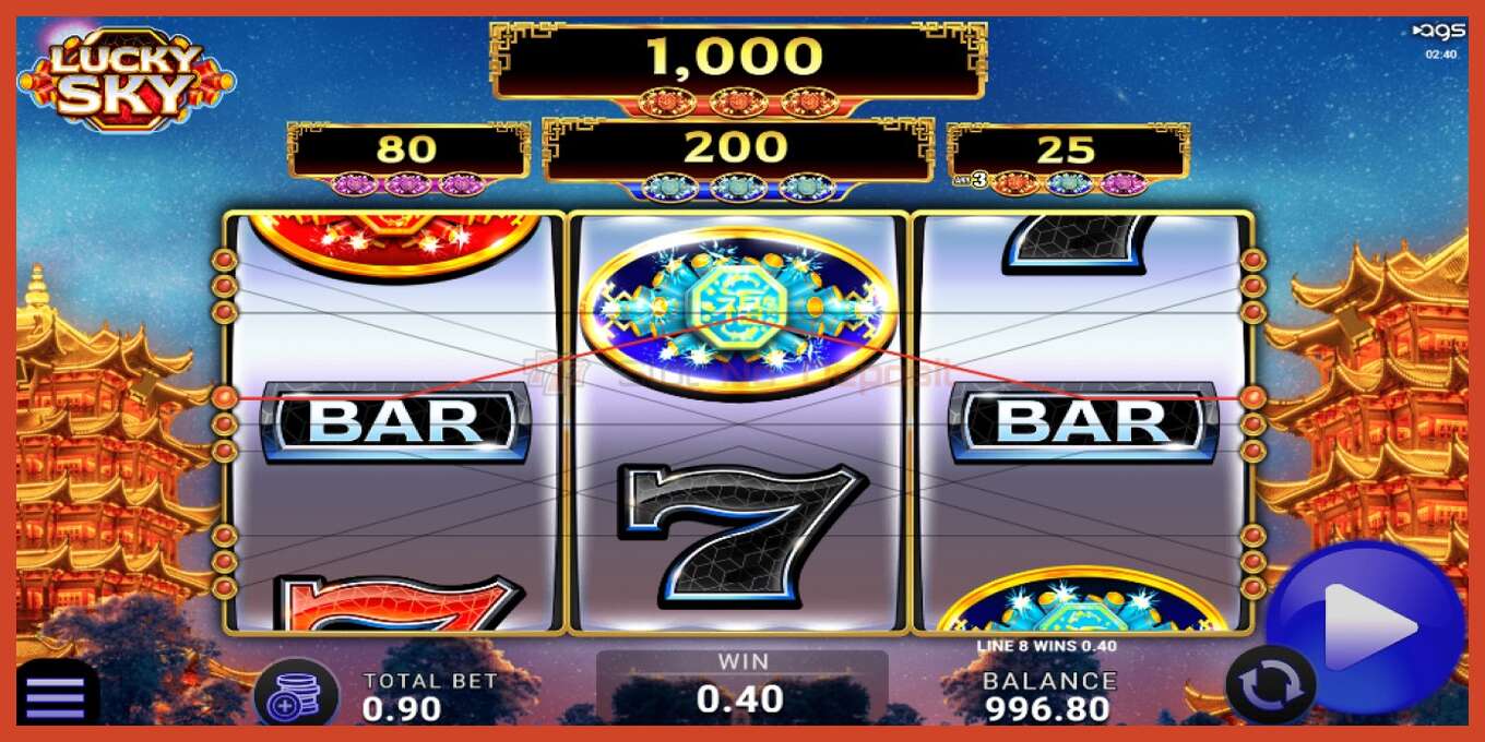 Slot screenshot: Lucky Sky no deposit, number - 2