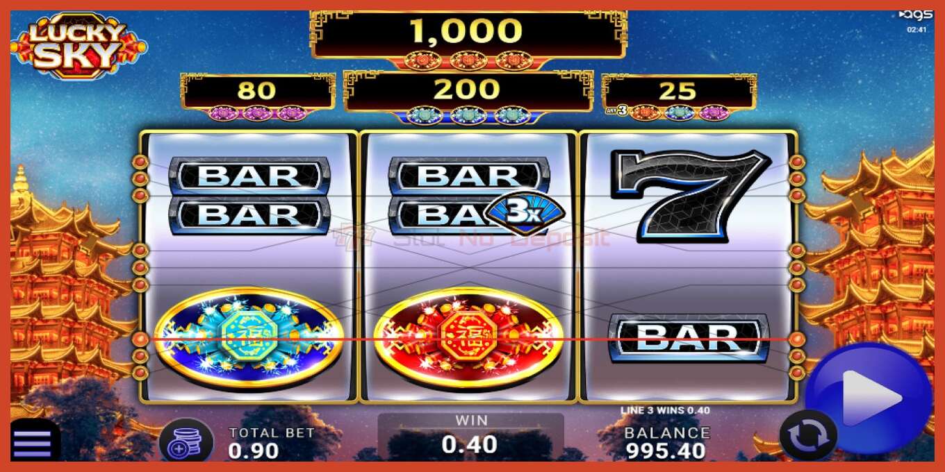 Slot screenshot: Lucky Sky no deposit, number - 3